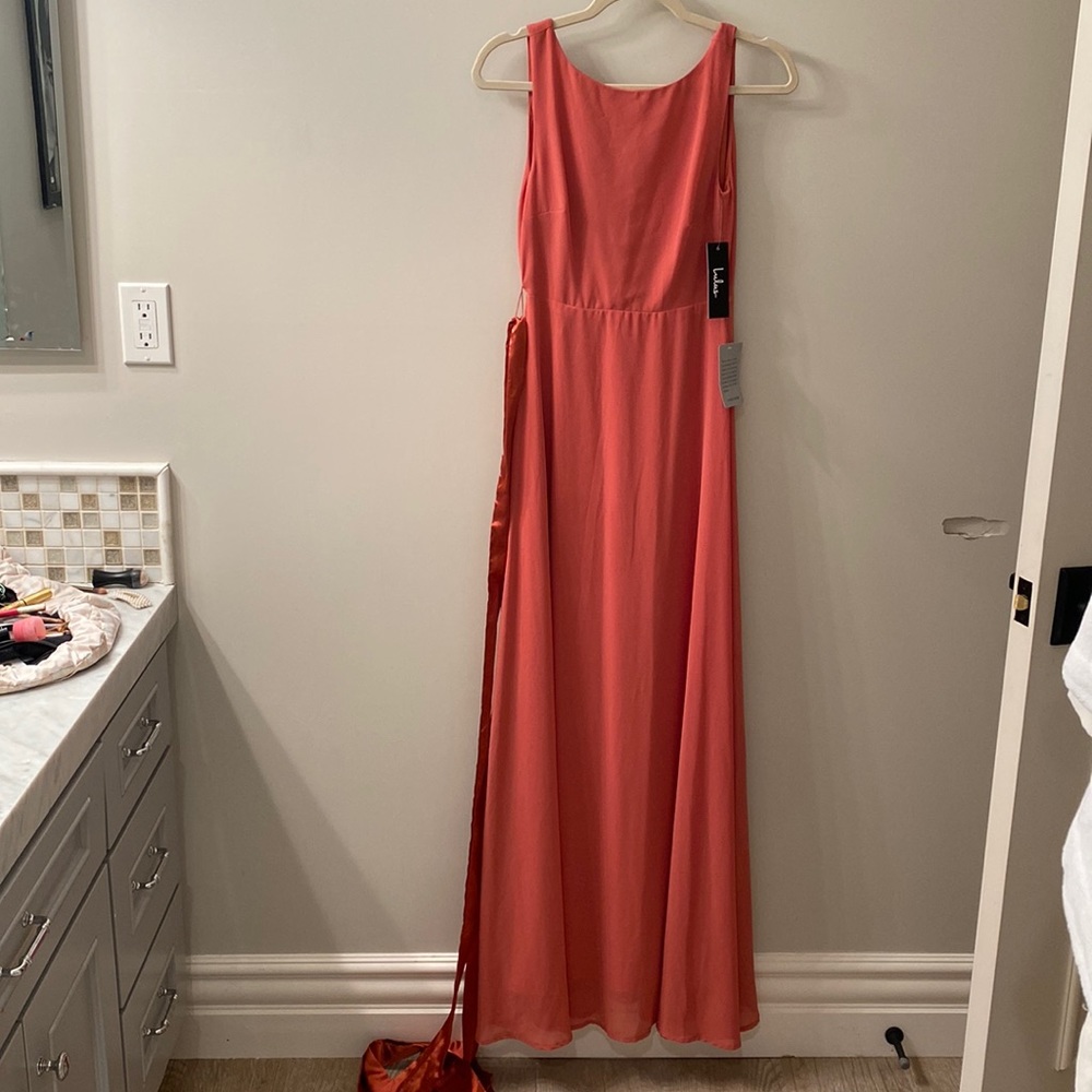 NWT LULUS RUSTY ROSE GOWN